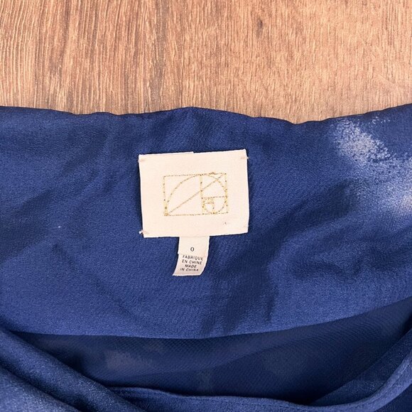 Anthropologie Coquille Blue Watercolor Wearable Art Silk Japonica Sheath Dress 0 - Picture 4 of 14